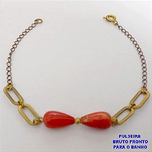 DUPLICADO - PULSEIRA NO BRUTO PRONTO PARA O BANHO -(CX187) PULSEIRA SIMPLES E DELICADA - 18CM (PESO 2,7GR - BRU25975