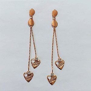 BRINCO NO BRUTO PRONTO PARA O BANHO(CX187) - BRINCO DE PINO BASE GOTA E CORAÇÃO COM ZIRCÔNIA 11MM - PESO: 2,5GR - COMPOSIÇÃO 100% LATÃO - BRU27110