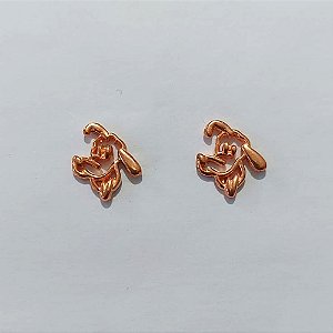 BRINCO NO BRUTO PRONTO PARA O BANHO(CX187) - BRINCO DE PINO CACHORRO VAZADO 14MM - PESO: 2GR - COMPOSIÇÃO 100% LATÃO - BRU27113