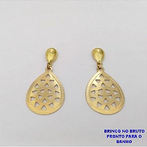 BRINCO NO BRUTO PRONTO PARA O BANHO -(CX187) BRINCO SIMPLES E DELICADO GOTA DE 25MM- (PESO 2.4GR - BRU25977