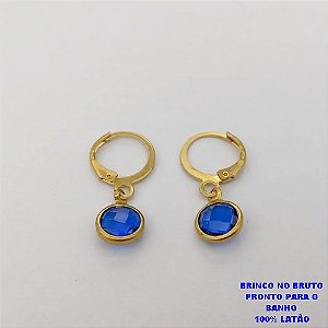 BRINCO NO BRUTO PRONTO PARA O BANHO -(CX187) BRINCO COM ARGOLINHA DE PRESSÃO(TRANQUETA) COM CRISTAL DE 8MM (PESO 1.4GR - BRU25980