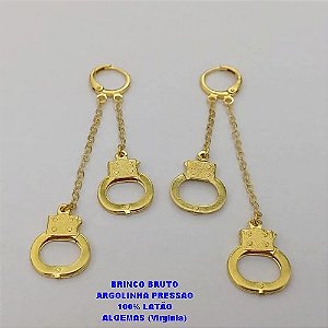 BRINCO NO BRUTO PRONTO PARA O BANHO(CX187) COM CORRENTE CADEADO E PINGENTE DE ALGEMA(100% LATÃO) -( PESO 4.2GR - BRU25982