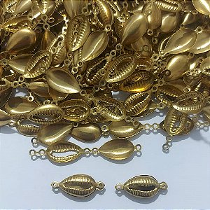 ACESSÓRIO NO BRUTO PRONTO PARA O BANHO - (971) (CX.71) BUZIOS DUPLO 12MM - PESO 0,4GR - COMPOSIÇÃO 100% LATÃO - BRU27114