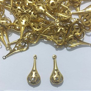 ACESSÓRIO NO BRUTO PRONTO PARA O BANHO - (370) (CX.71) GOTA VAZADA 20MM - PESO 0,6GR - COMPOSIÇÃO 100% LATÃO - BRU27126