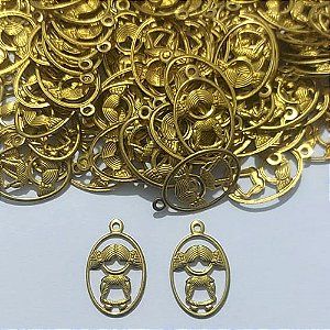 ACESSÓRIO NO BRUTO PRONTO PARA O BANHO - (3.2148A13) (CX.71) MENINA OVAL VAZADA 13MM - PESO 0,4GR - COMPOSIÇÃO 100% LATÃO - BRU27136