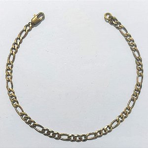 PULSEIRA NO BRUTO PRONTA PARA O BANHO(CX188) - PULSEIRA 3X1 - 5MM - COMPRIMENTO: 24CM - PESO 7,3GR - COMPOSIÇÃO 100% LATÃO - BRU27138