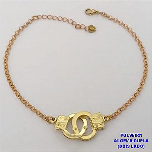 PULSEIRA NO BRUTO PRONTO PARA O BANHO(CX188)(3.266)PULSEIRA COM CORRENTE ELLO PORTUGUES 18CM ALGEMA DUPLA(dois lado) ( PESO 2.3GR -BRU26015