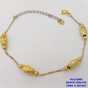 PULSEIRA NO BRUTO PRONTO PARA O BANHO(CX188)PULSEIRA SIMPLES E DELICADA DE 18CM( PESO 1.7GR -BRU26022