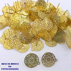 BASE NO BRUTO PRONTO PARA O BANHO(CX188)BASE EM FOTOCORROSÃO REDONDO DE 1,5CM ( PESO 0,7GR -BRU26050
