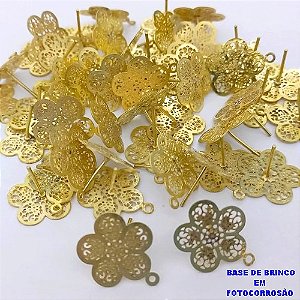 BASE NO BRUTO PRONTO PARA O BANHO(CX188)(VENDIDA POR PAR)BASE EM FOTOCORROSÃO REDONDO DE 1,5CM ( PESO 0,7GR -BRU26051