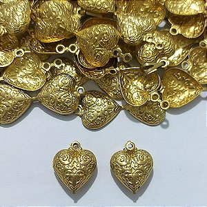 ACESSÓRIO NO BRUTO RONTO PARA O BANHO - (464) CORAÇÃO DUPLO 15MM - PESO 0,8GR - COMPOSIÇÃO 100% LATÃO - BRU27143