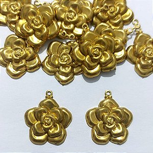 ACESSÓRIO NO BRUTO PRONTO PARA O BANHO - (443) FLOR DUPLA 20MM - PESO 2,2GR - COMPOSIÇÃO 100% LATÃO - BRU27158
