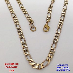 CORRENTE NO BRUTO PRONTO PARA O BANHO(CX189) -CORRENTE 100% LATÃO -TAMANHO 50CM -LARGURA 5MM- PESO TOTAL 14.8GR - BRU26069