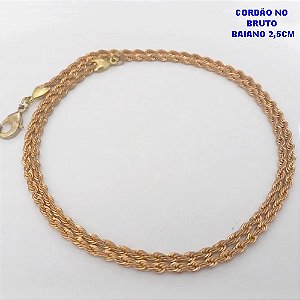 CORRENTE NO BRUTO PRONTO PARA O BANHO(CX190)CORRENTE CORDÃO BAIANO DE 2,5MM - TAMANHO 50CM (PESO 7.9GR) BRU26094