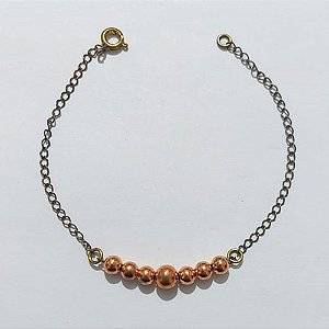 PULSEIRA NO BRUTO PRONTA PARA O BANHO(CX192) - PULSEIRA 17CM - COM ESFERAS - PESO 1,3GR - COMPOSIÇÃO: 100% LATÃO / ABS - BRU27167