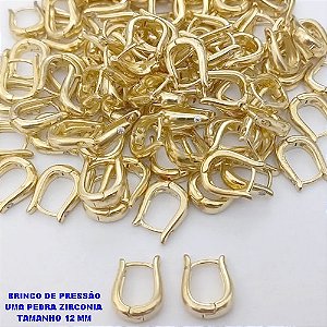 BRINCO NO BRUTO PRONTO BANHO (CX190) - BRINCO COM UMA PEDRA DE ZIRCÔNIA-TAMANHO 12MM - ARGOLINHA DE PRESSÃO (TRANQUETA) - PESO TOTAL 1.7GR - BRU26705