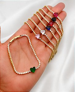 PULSEIRA NO BRUTO PRONTO PARA O BANHO(CX190)PULSEIRA TODA EM ZIRCONIA COM UMA PEDRA DE 8MM/ TAMANHO 18CM-PESO 4.9GR - COM FECHO DE TRAVA BRU26713