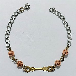 PULSEIRA NO BRUTO PRONTA PARA O BANHO(CX193) - PULSEIRA COM ESFERAS 18CM - PESO 2,6GR - COMPOSIÇÃO: 100% LATÃO - BRU27193