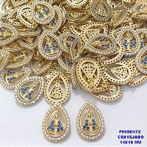 PINGENTE NO BRUTO PRONTO PARA O BANHO(CX191) PINGENTE DE NOSSA SENHORA APRAECIDA TODA CRAVEJADA TAMANHO 14X10MMMMVENDIDA POR UNIDADE) - PESO 0,09GR - BRU26778