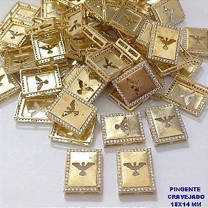 PINGENTE NO BRUTO PRONTO PARA O BANHO(CX191) PINGENTE ESPIRITO SANTO CRAVEJADO EM MICRO ZIRCONIAS TAMANHO 18X14MM (VENDIDA POR UNIDADE) - PESO 1.9GR - BRU26780