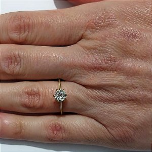 ANEL NO BRUTO PRONTO PARA O BANHO - ANEL SOLITÁRIO COM PEDRA EM ZIRCÔNIA - PESO MÉDIO: 1,4GR - COMPOSIÇÃO: LATÃO / ZIRCÔNIA - ANEL000575