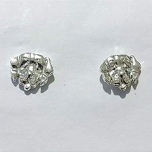 BRINCO FOLHEADO A PRATA COM 50 MILÉSIMOS + VERNIZ DIAMOND - BRINCO DE PINO BASE CACHORRO 10MM - PRA1188