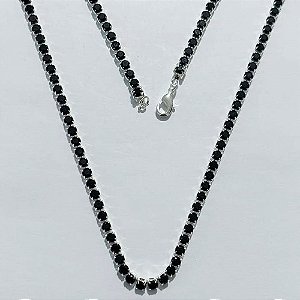 SHOCKER FOLHEADA A PRATA COM 50 MILÉSIMOS + VERNIZ DIAMOND - SHOCKER TODA EM ZIRCÔNIA NEGRA 40CM - PRA1199