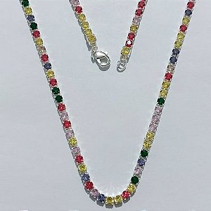 SHOCKER FOLHEADA A PRATA COM 50 MILÉSIMOS + VERNIZ DIAMOND - SHOCKER TODA EM ZIRCÔNIA COLORIDA 40CM - PRA1200