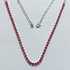 SHOCKER FOLHEADA A PRATA COM 50 MILÉSIMOS + VERNIZ DIAMOND - SHOCKER EM ZIRCÔNIA ROSA 40CM + EXTENSOR - PRA1203