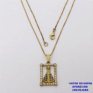 GARGANTILHA NO BRUTO PRONTO PARA O BANHO(CX193)GARGANTILHA COM CORRENTE VENEZIANA DE 45CM COM PINGENTE DE 1.8CM NOSSA SENHORA APARECIDA (PESO 3.4GR ) BRU26895