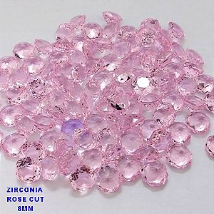 ACESSORIO NO BRUTO PRONTO PARA O BANHO(CX194) ZIRCONIA "( ROSE CUT )" TAMANHO 8MM - VENDIDA POR UNIDADE - PESO DA UNIDADE 0,03GR - BRU26924