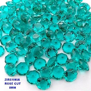 ACESSORIO NO BRUTO PRONTO PARA O BANHO(CX194) ZIRCONIA "( ROSE CUT )" TAMANHO 8MM - VENDIDA POR UNIDADE - PESO DA UNIDADE 0,03GR - BRU26927