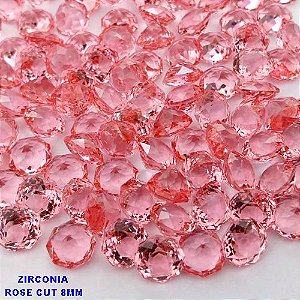 ACESSORIO NO BRUTO PRONTO PARA O BANHO(CX194) ZIRCONIA "( ROSE CUT )" TAMANHO 8MM - VENDIDA POR UNIDADE - PESO DA UNIDADE 0,03GR - BRU26928