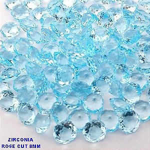 ACESSORIO NO BRUTO PRONTO PARA O BANHO(CX194) ZIRCONIA "( ROSE CUT )" TAMANHO 8MM - VENDIDA POR UNIDADE - PESO DA UNIDADE 0,03GR - BRU26929