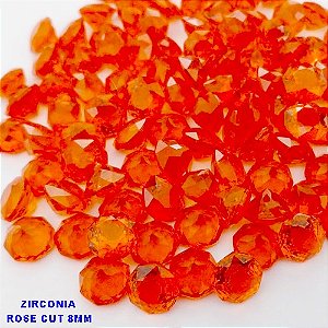 ACESSORIO NO BRUTO PRONTO PARA O BANHO(CX194) ZIRCONIA "( ROSE CUT )" TAMANHO 8MM - VENDIDA POR UNIDADE - PESO DA UNIDADE 0,03GR - BRU26932