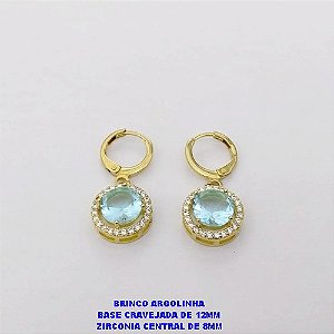 BRINCO NO BRUTO PRONTO PARA O BANHO()- BRINCO ARGOLINHA DE PRESSÃO(TRANQUETA) BASE DE 12MM EM ALTA FUSÃO E PEDRA DE ZIRCONIA CENTRAL DE 8MM- PESO TOTAL 3.7GR - BRU26946