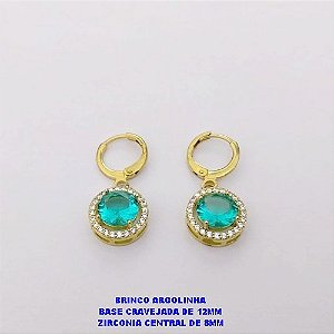 BRINCO NO BRUTO PRONTO PARA O BANHO()- BRINCO ARGOLINHA DE PRESSÃO(TRANQUETA) BASE DE 12MM EM ALTA FUSÃO E PEDRA DE ZIRCONIA CENTRAL DE 8MM- PESO TOTAL 3.7GR - BRU26947