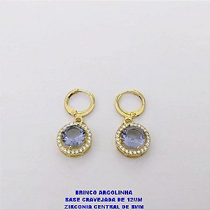 BRINCO NO BRUTO PRONTO PARA O BANHO()- BRINCO ARGOLINHA DE PRESSÃO(TRANQUETA) BASE DE 12MM EM ALTA FUSÃO E PEDRA DE ZIRCONIA CENTRAL DE 8MM- PESO TOTAL 3.7GR - BRU26948