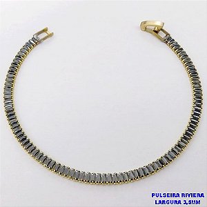 PULSEIRA NO BRUTO PRONTO PARA O BANHO(CX194)- PULSEIRA RIVIERA DE 18CM (LARGURA 3,5MM)- PESO TOTAL 4,5GR - BRU26949