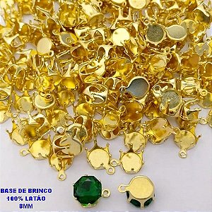BASE NO BRUTO PRONTO PARA O BANHO (POTE)BASE PARA BRINCO 100% LATÃO)TAMANHO 8MM / PESO DO PAR 0,04GR(VENDIDA POR PAR BRU28001