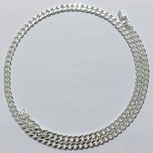 CORRENTE FOLHEADA A PRATA COM 50 MILÉSIMOS + VERNIZ DIAMOND - CORRENTE 6MM - TAMANHO: 60CM FECHO GAVETA  - PRA1245
