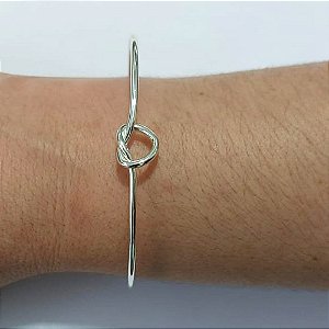 BRACELETE FOLHEADO A PRATA COM 50 MILÉSIMOS + VERNIZ DIAMOND - BRACELETE NÓ - PRA1261