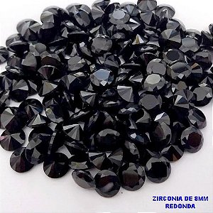 ACESSÓRIO NO BRUTO PRONTO PARA O BANHO -(POTE) ZIRCÔNIA REDONDA - TAMANHO 8MM - (VENDA POR UNIDADE) - BRU28006