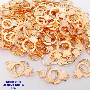 ACESSORIO NO BRUTO PRONTO PARA BANHO(POTE)(CRIS)ALGEMA PARA GARGANTILHAS DUPLA / TAMANHO 1,8CM / VENDIDA POR UNIDADE / PESO 1,2GR - BRU28027