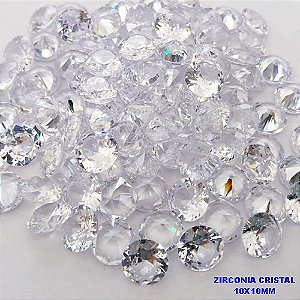 ACESSORIO NO BRUTO PRONTO PARA O BANHO (POTE)PEDRA DE ZIRCONIA CRISTAL DE 10X10MM / PESO 0,08GR - BRU28039