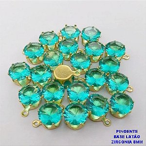 PINGENTE NO BRUTO PRONTO PARA O BANHO /PINGENTE COM BASE 100% LATÃO DE 8MM(ZIRCONIA DE 8MM)VENDIDA POR UNIDADE / PESO 0,05GR - BRU28049