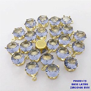 PINGENTE NO BRUTO PRONTO PARA O BANHO /PINGENTE COM BASE 100% LATÃO DE 8MM(ZIRCONIA DE 8MM)VENDIDA POR UNIDADE / PESO 0,05GR - BRU28050