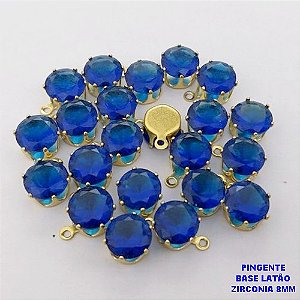 PINGENTE NO BRUTO PRONTO PARA O BANHO /PINGENTE COM BASE 100% LATÃO DE 8MM(ZIRCONIA DE 8MM)VENDIDA POR UNIDADE / PESO 0,05GR - BRU28051