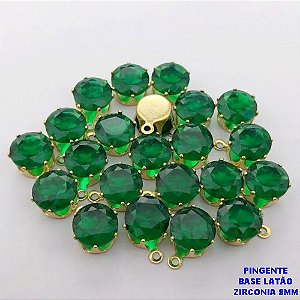 PINGENTE NO BRUTO PRONTO PARA O BANHO /PINGENTE COM BASE 100% LATÃO DE 8MM(ZIRCONIA DE 8MM)VENDIDA POR UNIDADE / PESO 0,05GR - BRU28052