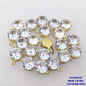 PINGENTE NO BRUTO PRONTO PARA O BANHO /PINGENTE COM BASE 100% LATÃO DE 8MM(ZIRCONIA DE 8MM)VENDIDA POR UNIDADE / PESO 0,05GR - BRU28053